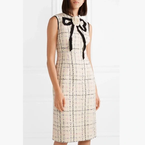 Gucci | Dresses | Nwt Gucci Grosgraintrimmed Checked Tweed